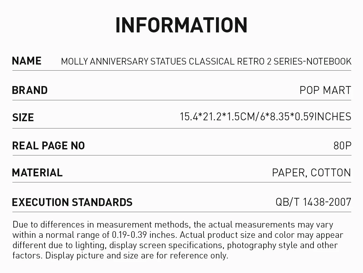 MOLLY Anniversary Statues Classical Retro 2 Series-Notebook - Image 8