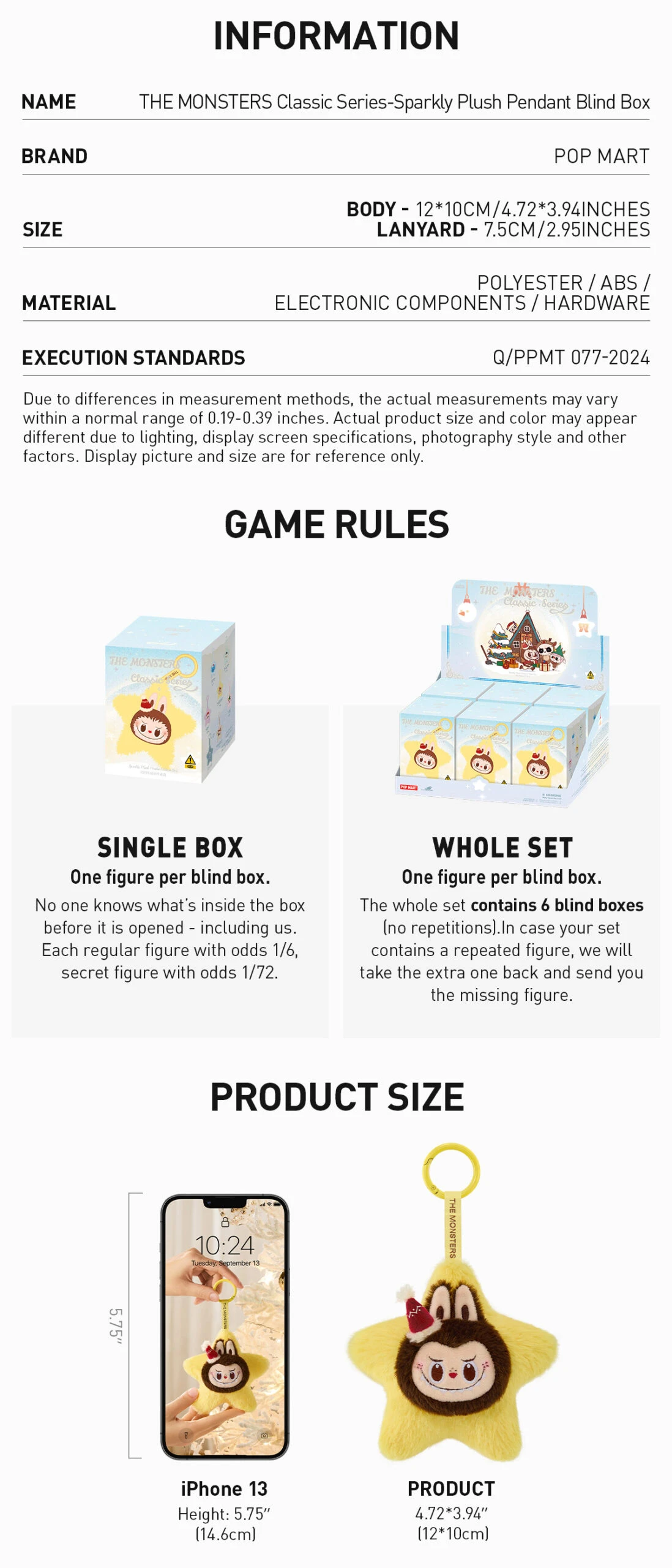 THE MONSTERS Classic Series-Sparkly Plush Pendant Blind Box - Image 14