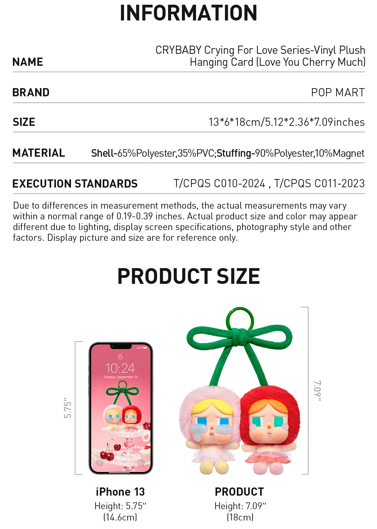 CRYBABY Crying For Love Series-Vinyl Plush Hanging Card (Love You Cherry Much) - Image 6