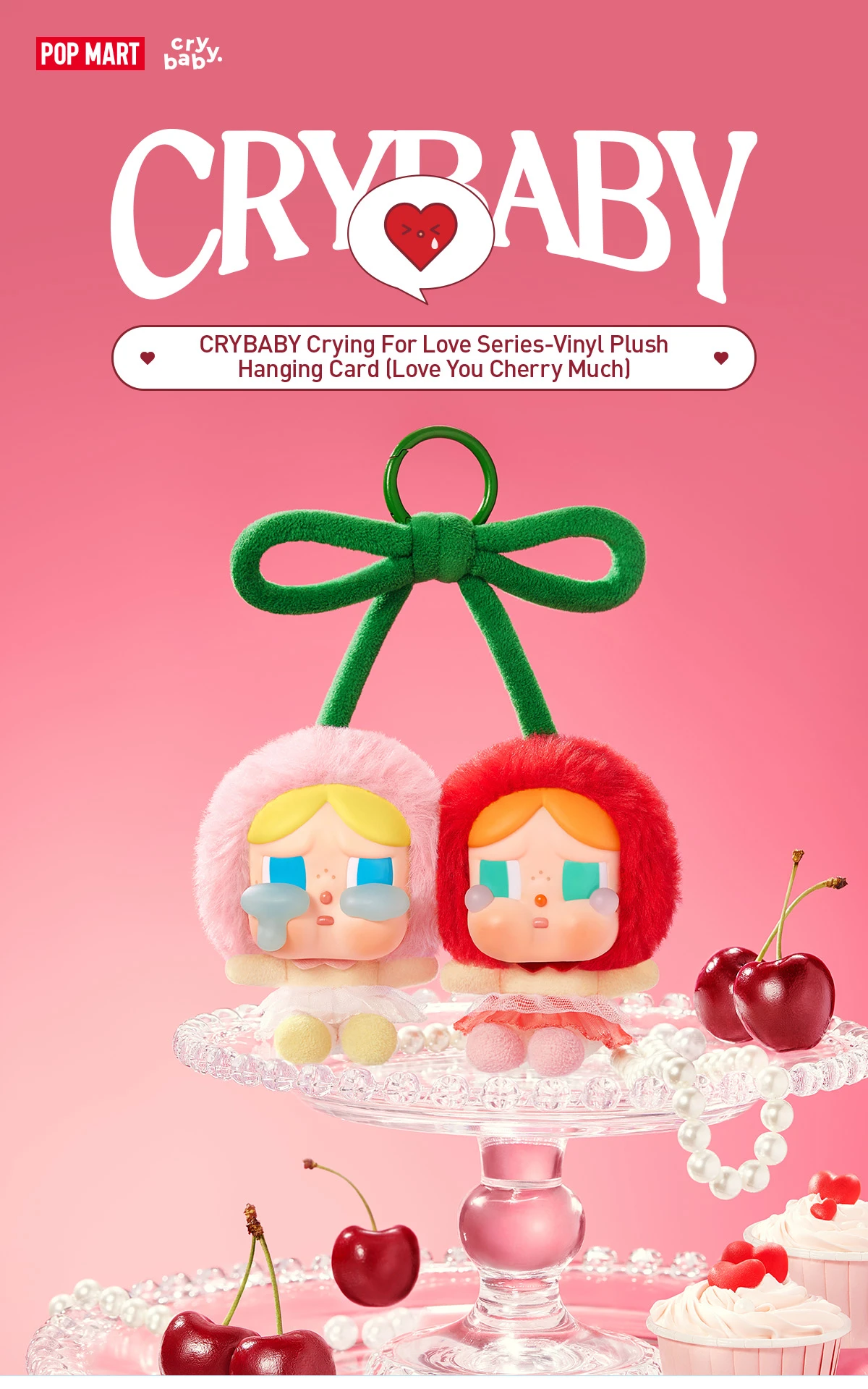 CRYBABY Crying For Love Series-Vinyl Plush Hanging Card (Love You Cherry Much) - Image 4