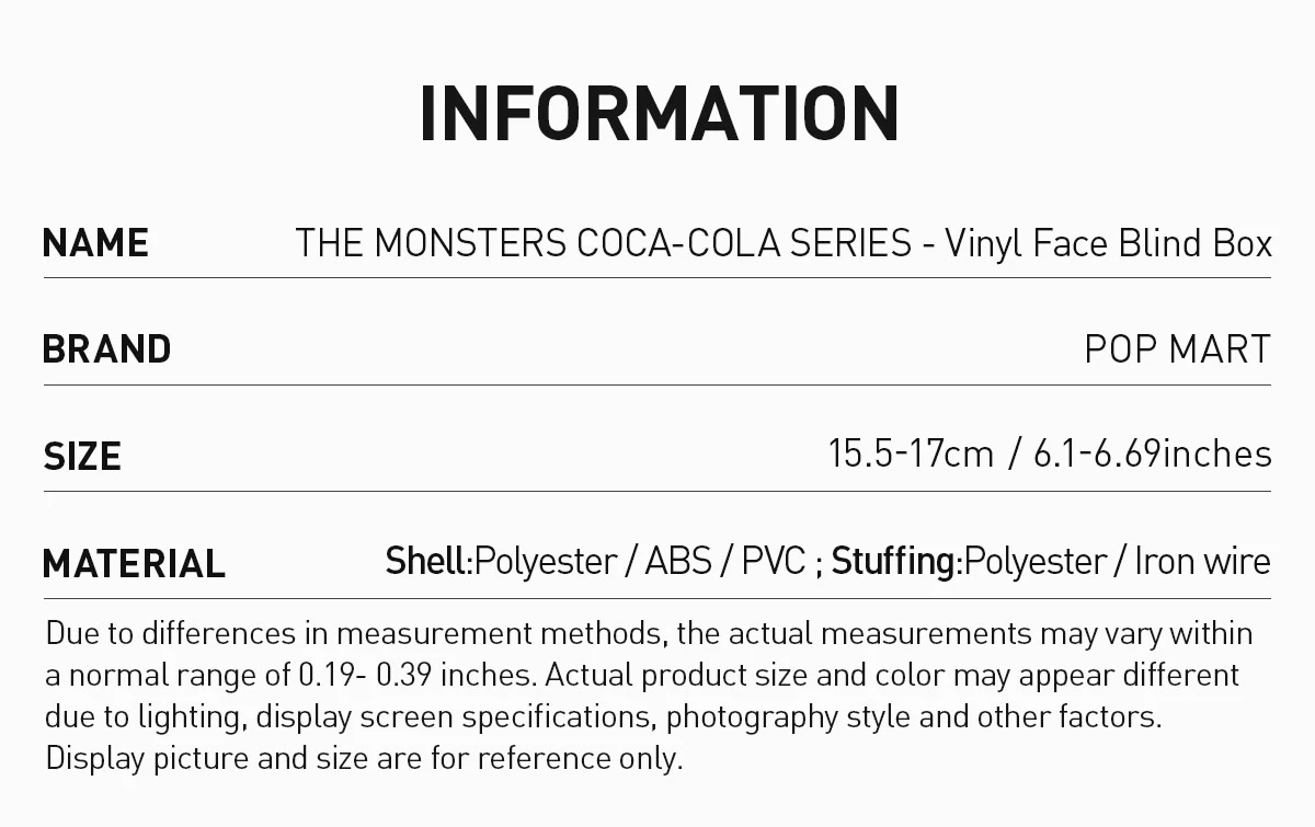 THE MONSTERS COCA-COLA SERIES-Vinyl Face Blind Box - Image 10
