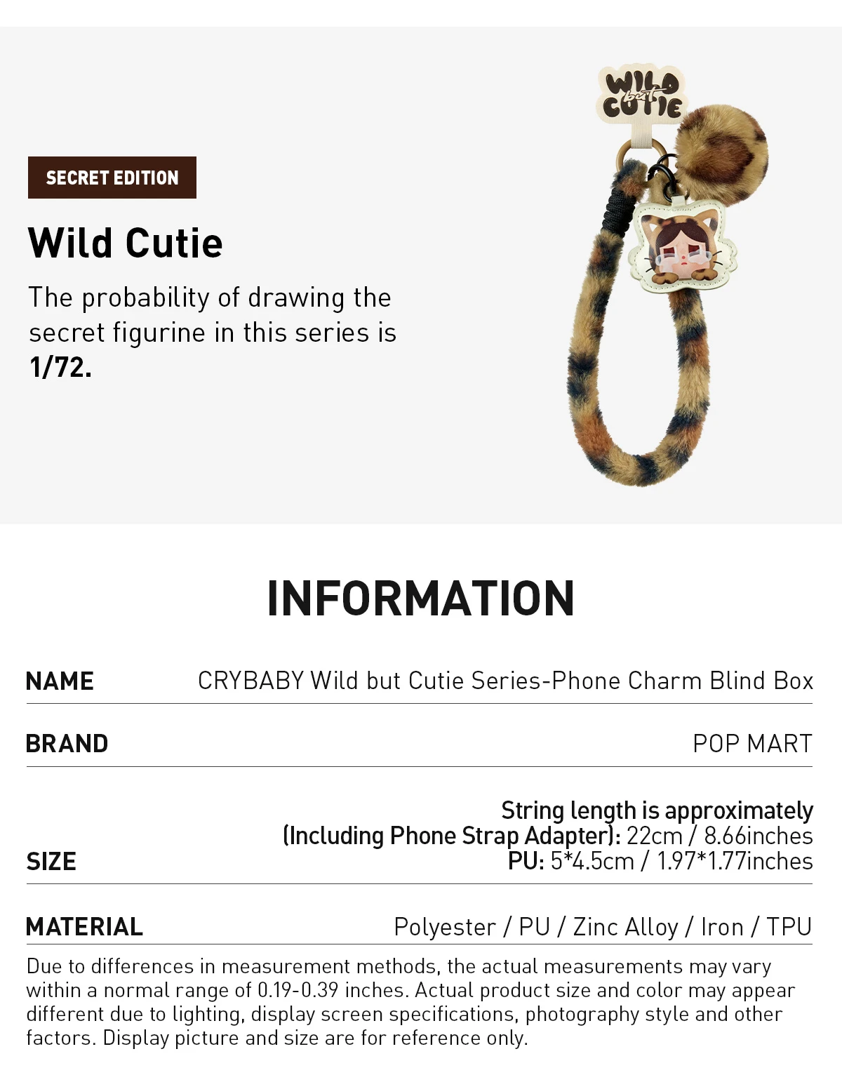 CRYBABY Wild But Cutie Series-Phone Charm Blind Box - Image 10