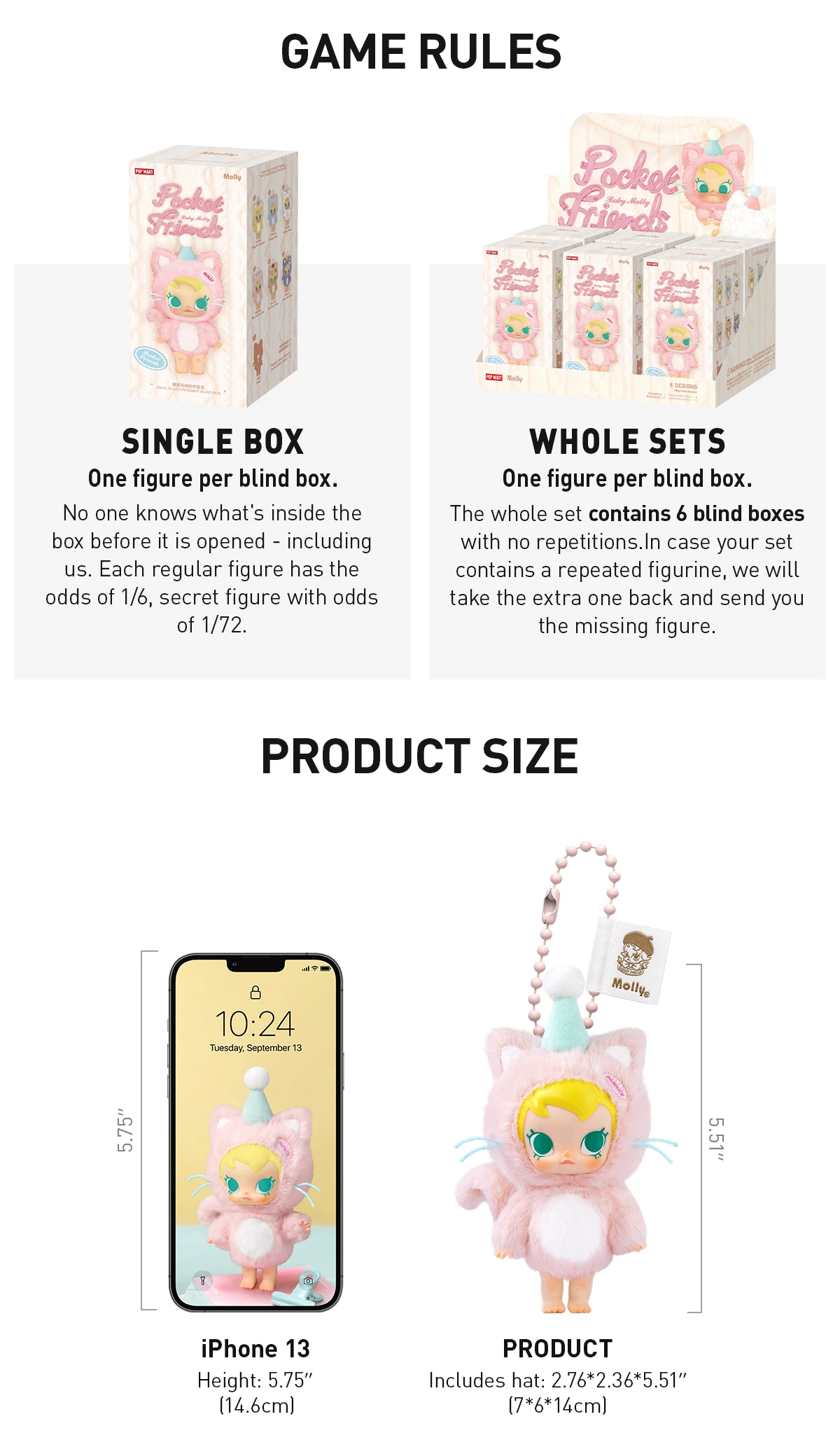 Baby Molly Pocket Friends Series-Vinyl Plush Pendant Blind Box - Image 14